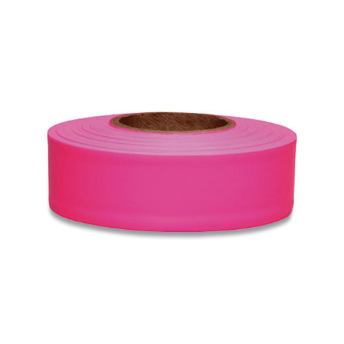 Presco Taffeta Flagging Tape, 1-3/16 in x 150 ft, Flourescent Pink (764-TFPG) Case of 12