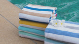 Hospeco® Cabo Cabana Beach Towel 30x70 Grey/Green, 4/Pack (CABOCABANA-GY/GR) Pack of 4