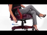 Boss Classic Executive Oxblood Vinyl Chair With Mahogany Finish Frame (B905-BY) Each