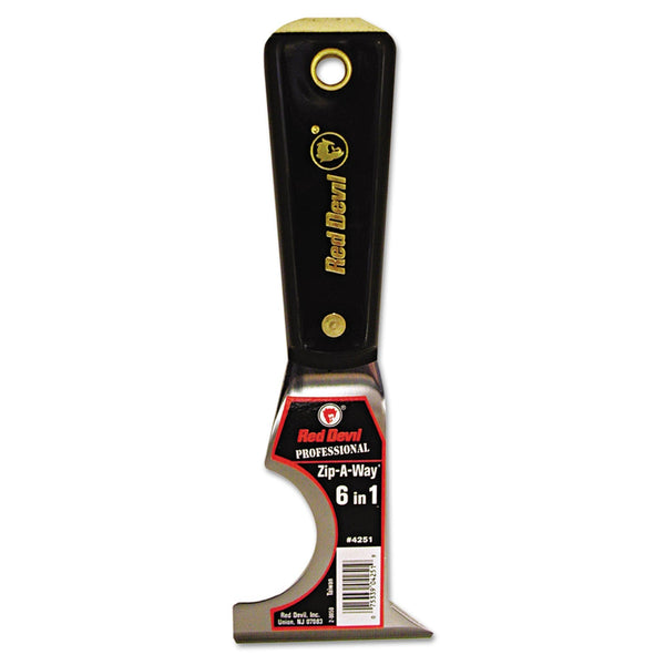 Red Devil Painter's 6-in-1 Tool, 2-1/2 in Wide, Stiff Blade (630-4251) Each