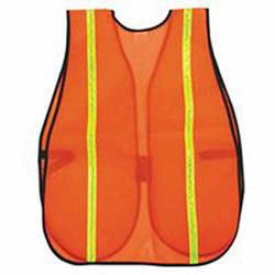 River City™ Safety Vests, One Size Fits Most, Orange w/Lime Stripe (611-V211R) Each