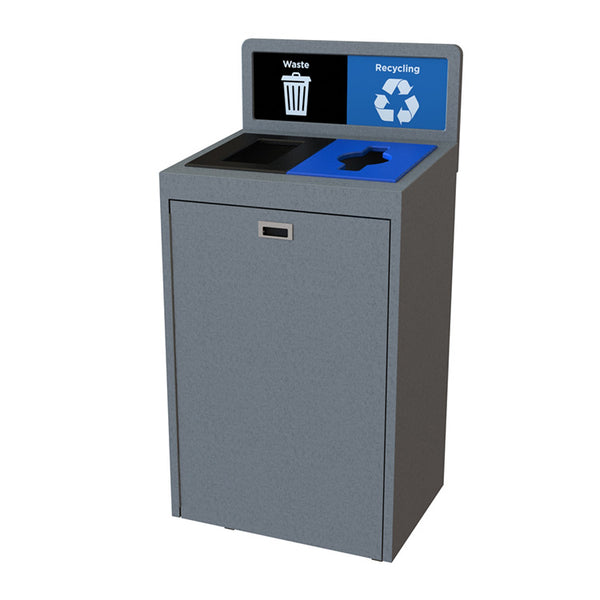 Indoor Transition Topload 2-Stream Recycling & Waste Station in Gray (5238) Each