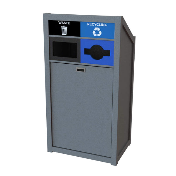 Outdoor Transition Sideload 2-Stream Recycling & Waste Station in Gray (5240) Each