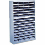 Safco Steel Literature Center, Letter, 60 Compartments, 60&quot;h, Gray (SAF9231GRR) Each