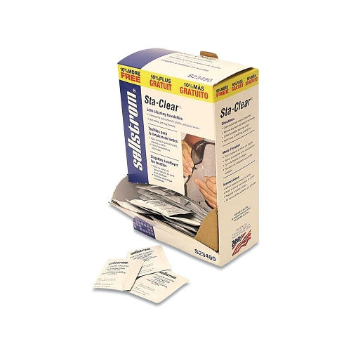 Sellstrom Sta-Clear™ Pre-Moistened Lens Cleaning Tissue Packet, 8 in L x 5 in W, 110 Packets Per Box (851-S23490) Case of 10