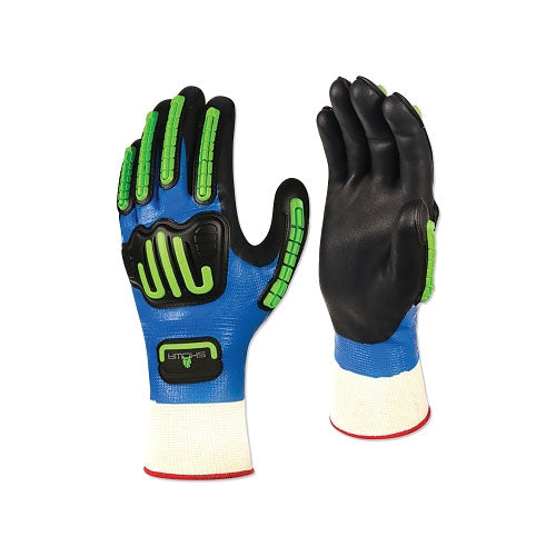Showa 377IP Nitrile Coated Gloves, 8/Large, Blue/Black/Green (845-377IPL-08) 1 Bag