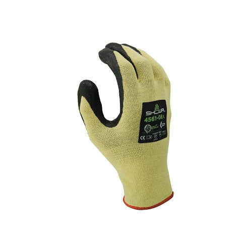Showa 4561 Foam Nitrile Palm Coated Gloves, Large, Yellow/Black (845-4561L-08) 1 Dozen