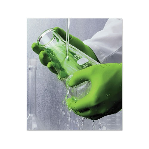 Showa 7705PFT Disposable Nitrile Gloves, Powder Free, 4 mil, Large, Fluorescent Green (845-7705PFTL) Box of 100