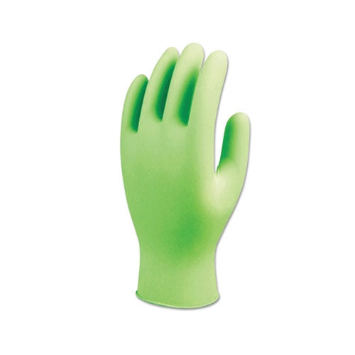 Showa 7705PFT Disposable Nitrile Gloves, Powder Free, 4 mil, Medium, Fluorescent Green (845-7705PFTM) Box of 100