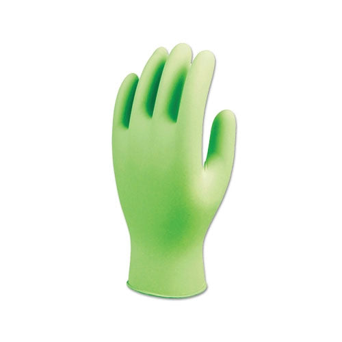 Showa 7705PFT Disposable Nitrile Gloves, Powder Free, 4 mil, Small, Fluorescent Green (845-7705PFTS) Box of 100