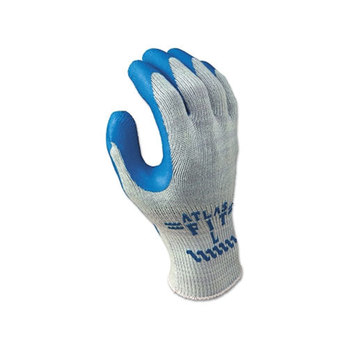 Showa ATLAS® 300 General Purpose Latex Coated Fingers/Palm Gloves, Small, Blue/Gray (845-300S-07) 1 Dozen