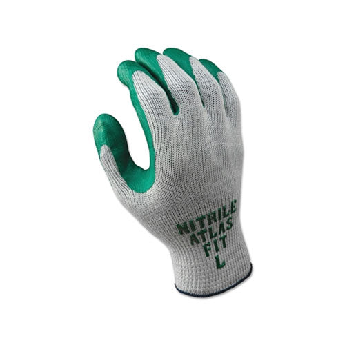Showa Atlas Fit® 350 Nitrile-Coated Glove, Medium, Gray/Green (845-350M-08) 1 Dozen