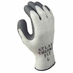 Showa Atlas Therma-Fit 451 Latex Coated Gloves, Medium, Gray/Light Gray (845-451M-08) 1 Dozen