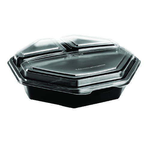 Solo Inc. OctaView CF Containers, Black/Clear, 28oz, 7.94w x 7.48d x 3.15h (SCC865612-PS94) Case of 100