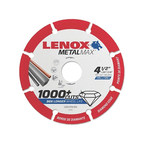 Stanley Bostitch® MetalMax™ Cut-Off Wheel, 4-1/2 in, 7/8 in Arbor, Steel/Diamond (433-1972921) Each