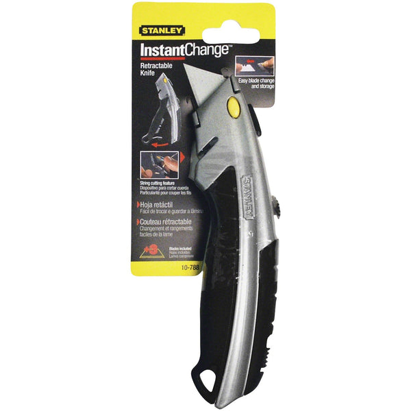 Stanley Bostitch® Instant Change™ Utility Knife, 8-1/2 in L, Retractable Steel Blade, Gray (680-10-788) Each