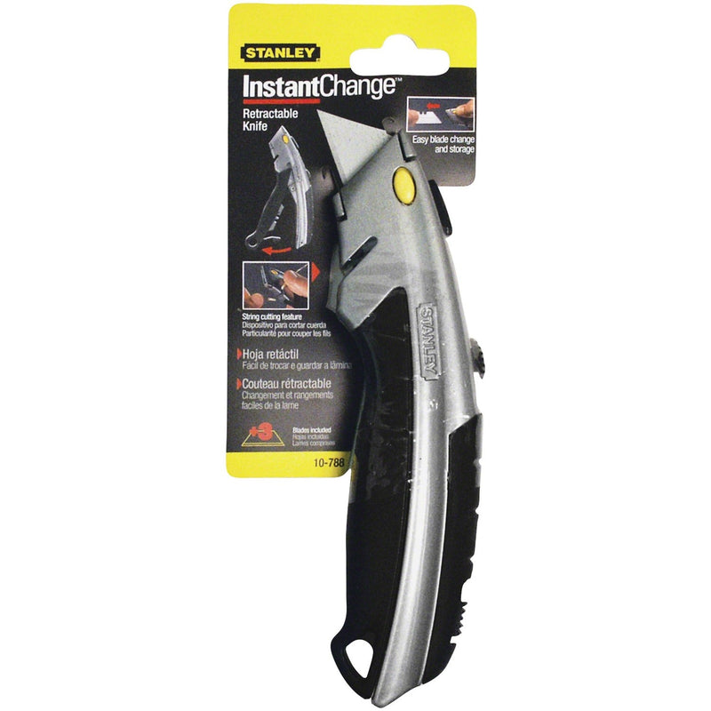 Stanley Bostitch® Instant Change™ Utility Knife, 8-1/2 in L, Retractable Steel Blade, Gray (680-10-788) Each