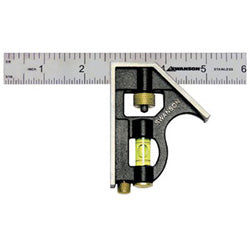 Swanson Tools Combination Squares, 6 in, Die Cast Zinc (698-TC130) Each