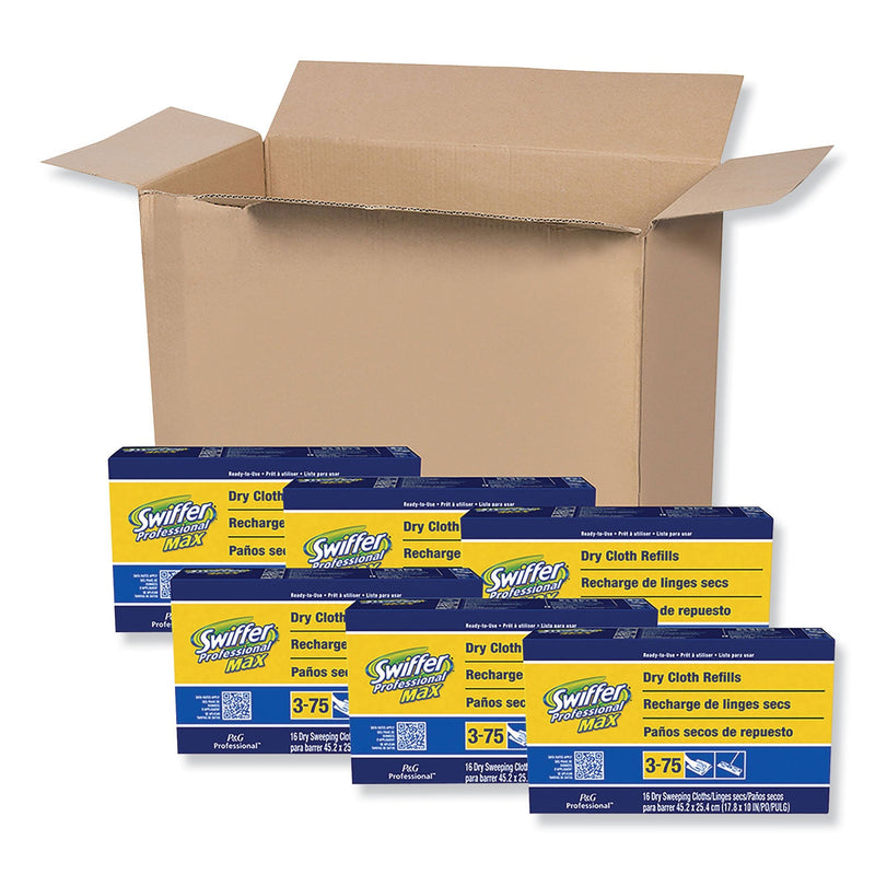 Swiffer Sweeper Max/XL Dry Cloth Refills, White, 16 Per Box, 6/Case, 96 Total (PAG37109CT) Carton of 6