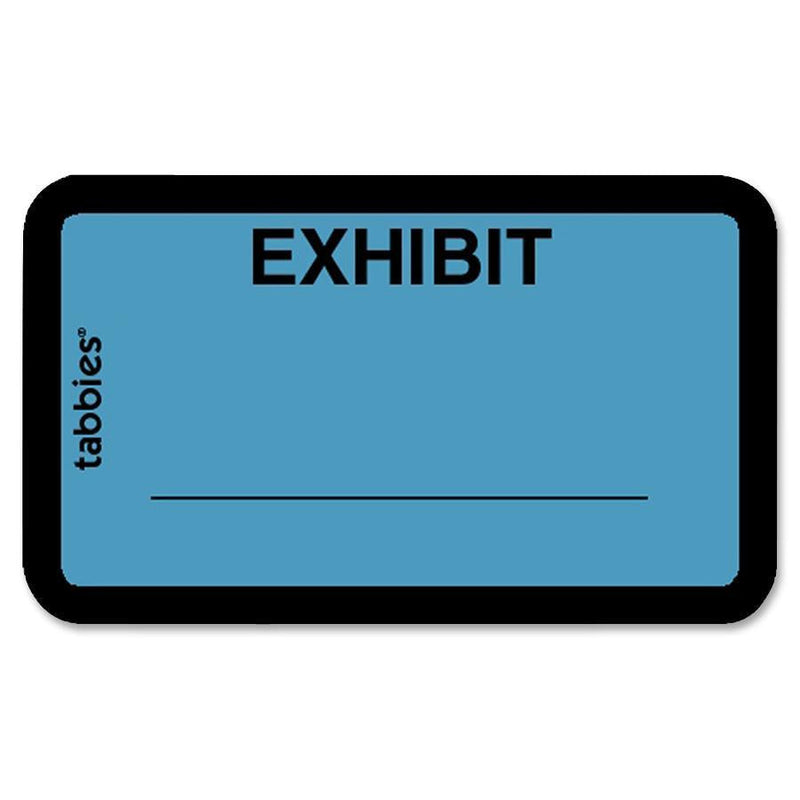 Tabbies Legal Exhibit Labels, &quot;Exhibit&quot;, 1 5/8&quot;x1&quot;, Blue (TAB58091) Pack of 252