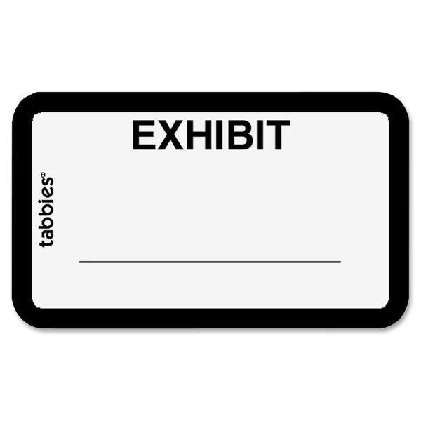 Tabbies Legal Exhibit Labels, &quot;Exhibit&quot;, 1 5/8&quot;x1&quot;, White (TAB58092) Pack of 252