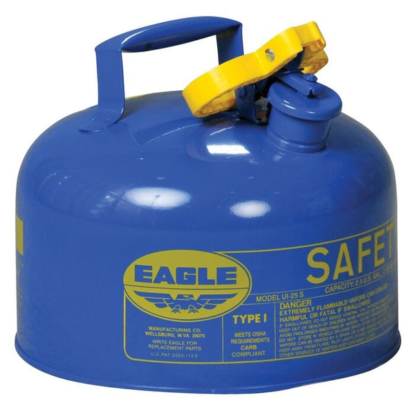 Eagle Manufacturing 2.5 Gallon Steel Safety Can for Kerosene, Type I, Flame Arrester, Blue (925-UI25SB) Each