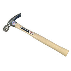 Vaughan Framing Rip Hammer, Forged Steel Head, Straight White Hickory Handle, 18 in, 28 oz Head, Milled Face (770-606M) Each