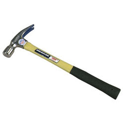 Vaughan Fiberglass Hammer, Forged Steel Head, Straight Handle, 17 in, 24 oz Head, Milled Face (770-FS505M) Each