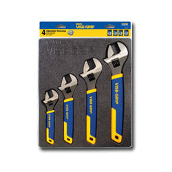 Vise Grip 4-pc Adjustable Wrench Tray Set, 6 in, 8 in, 10 in, 12 in (VGP2078706) Each