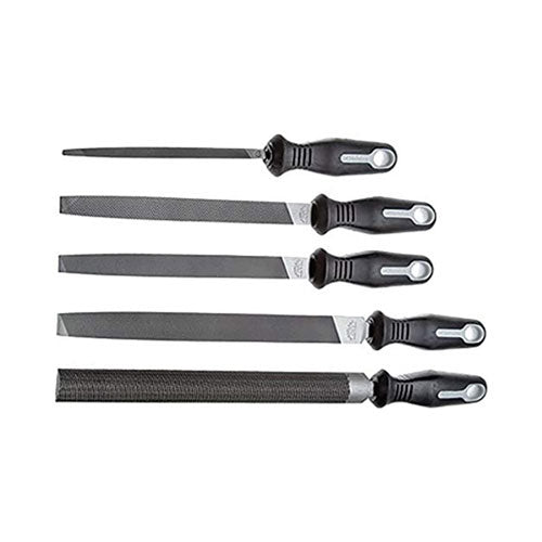 Vuzix Corporation 5-Pc General Purpose File Sets with Ergonomic Handles, 6 in, 8 in, 10 in (183-22040HNNN) 1 Set