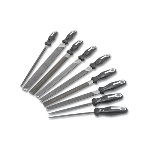 Vuzix Corporation 9-Pc Maintenance File Sets with Ergonomic Handles, 6 in, 8 in, 10 in, 12 in, American Pattern (183-22030HNNN) 1 Set