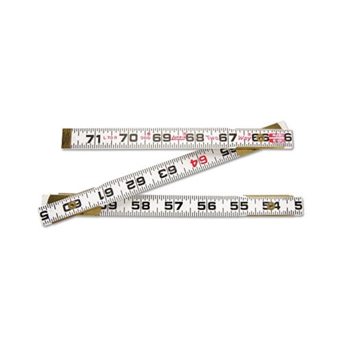Vuzix Corporation Red End Two Way Rulers, 6 ft, Wood (182-966N) Each