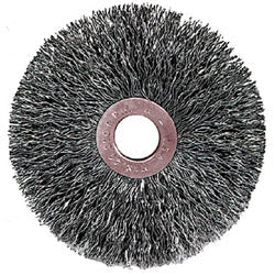 Weiler Copper Center™ Small Diameter Wire Wheel, 3 in dia x 5/8 in W Face, 0.008 in Stainless Steel Wire, 20000 RPM (804-16943) Each