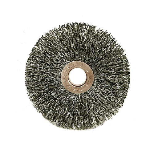 Weiler Copper Center™ Small Diameter Wire Wheel, 1 1/2 in D, .008 in Stainless Steel (804-16712) Case of 10