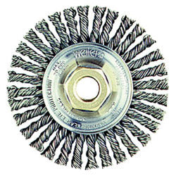Weiler Roughneck® Stringer Bead Wheel, 6 in dia x 1/2 in W Face, 0.023 in Steel Wire, 12500 RPM (804-08776) Each