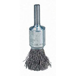 Weiler Crimped Wire Solid End Brush, Stainless Steel, 25,000 RPM, 1/2 in x 0.006 in (804-10013) Each