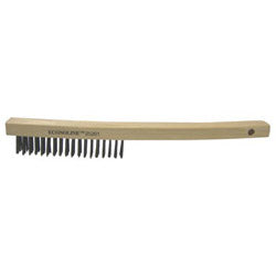 Weiler Economy Scratch Brushes, 14 in, 4 X 18 Rows, Steel Wire, Curved Hardwood Handle (804-25201) Each