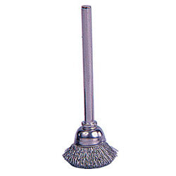 Weiler Miniature Stem-Mounted Cup Brush, 5/8 in Dia., .005 in Steel Wire (804-26074) Each