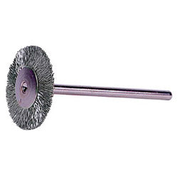Weiler Miniature Stem-Mounted Wheel Brush, 3/4 in Dia., 0.003 in Steel Wire, 37,000 rpm (804-26000) Each