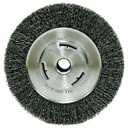 Weiler Wide-Face Crimped Wire Wheel, 7 in Dia. x 7/8 in W, 0.014 in Steel, 6,000 rpm (804-06655) Each