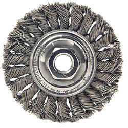 Weiler Standard Twist Knot Wire Wheel, 6 in dia x 1/2 in W Face, 0.023 in Steel Wire, 9000 RPM (804-08106) Each