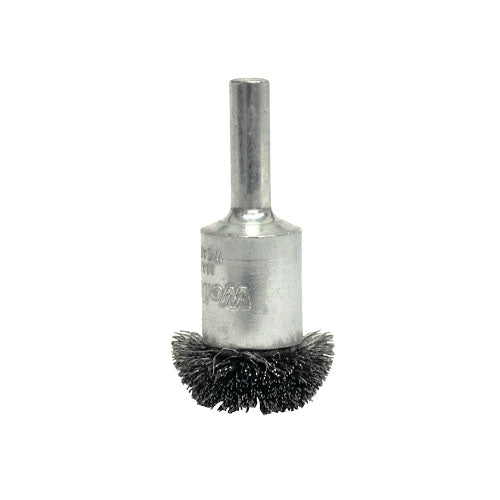 Weiler Stem-Mounted Circular Flared End Brushes, Stainless Steel, 25,000 rpm, 1" x (804-10042) Each
