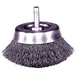 Weiler Stem-Mounted Crimped Wire Cup Brush, 1-3/4 in dia, 0.0118 in Steel Wire (804-14301) Each