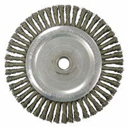 Weiler Knot Wire Wheel, 6 7/8" D x Narrow W, 1/50" Carbon Steel Wire, 9,000 RPM (804-36297) Case of 10