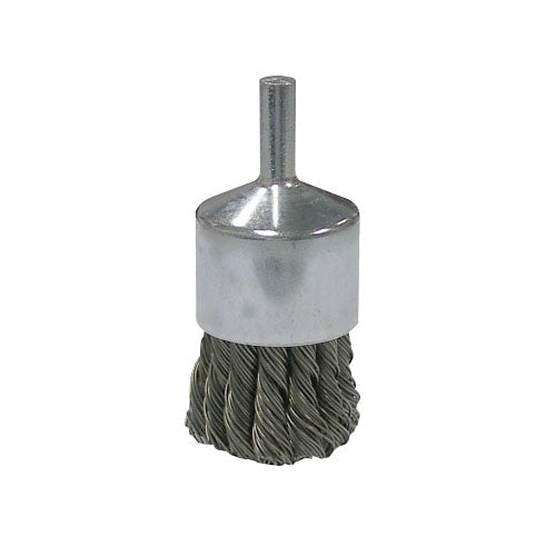 Weiler Vortec Pro Stem Mtd Knot Wire End Brushes, Carbon Steel, 1 in Dia, .014 Wire (804-36288) 10 EA / CT