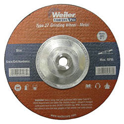 Weiler Wolverine Grinding Wheels, 9 in Dia, 1/4 in Thick, 5/8 in Arbor, 24 Grit, R (804-56470) Pack of 10