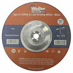 Weiler Wolverine Combo Wheels, 9 in Dia, 1/8 in Thick, 5/8 in Arbor, 24 Grit, T (804-56423) 10 EA / BX