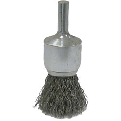 Weiler Vortec Pro Stem Mtd Crimped Wire End Brushes, Stainless, 1 in Dia, .006 Wire (804-36285) Carton of 10