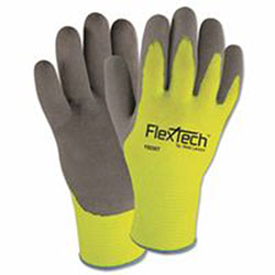 Wells Lamont FlexTech™ Hi-Visibility Knit Thermal Gloves with Latex Palm, 2X-Large, Gray/Green (815-Y9239TXXL) 1 Pair