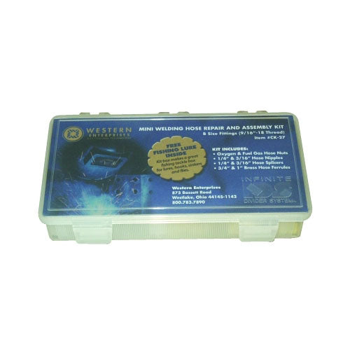 Western Enterprises Hose Repair Kit, A-Size Fittings, Oxygen/Fuel Gas Hose Nuts, 3/16 in Hose ID (312-CK-27) Each